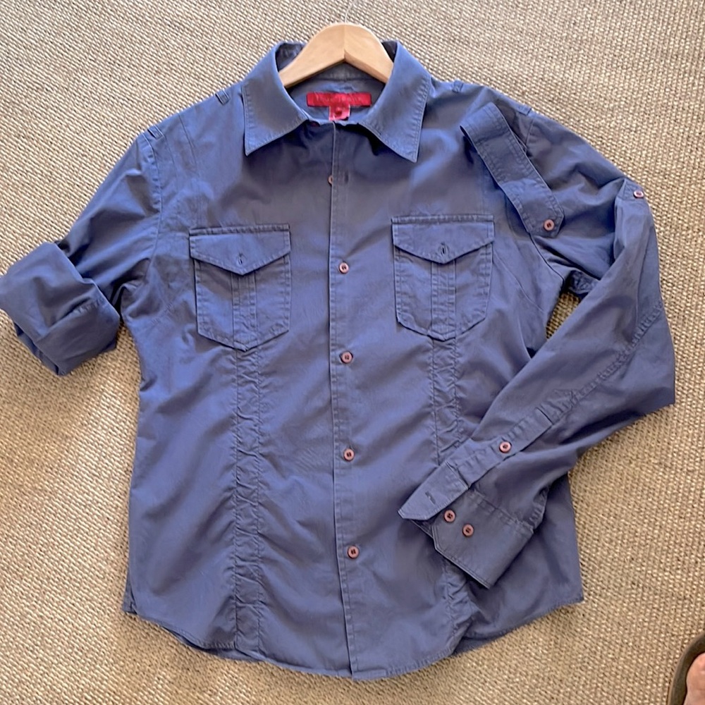 Vintage fitted long sleeves grey Fc UK  cotton shirt